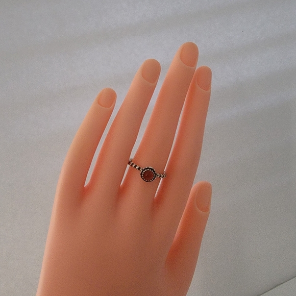 Pandora Authentic Birthday Blooms Ring- July Carnelian Size 7 - Picture 6 of 7